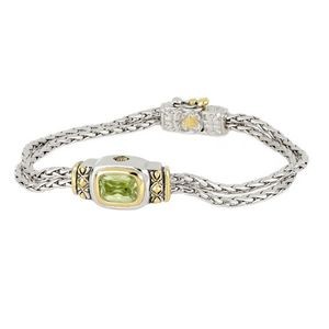 John Medeiros® Nouveau 7" Double Strand Bracelet, Peridot/CZ