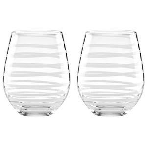 Kate Spade® White Charlotte Street 2Pc Stemless Wine Glass Set