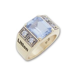 Premiere Series Women's Fashion Ring with Emerald Cut Center Stone