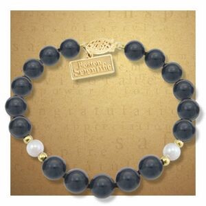 Black Onyx/Pearl 7" Bracelet