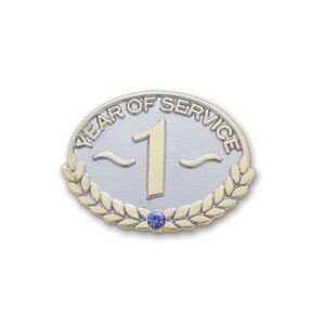 Stock 1 Year of Service Lapel Pin with Stone