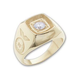 Maxim Series Men's All-Metal Signet Ring (Up to 50 Point Stone)