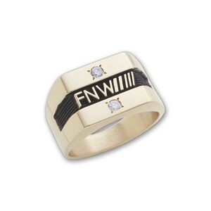Ultima Series Women's Rectangular Signet Ring (2 Stone Insert)
