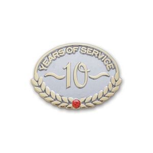 Stock 10 Years of Service Lapel Pin with Stone