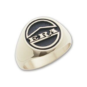 Signature Series Men's Round Signet Ring With Detail Top