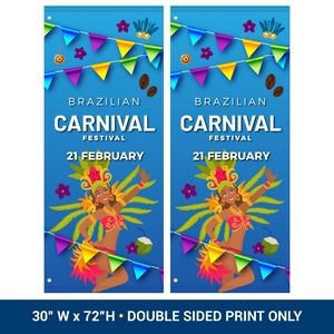 30" W x 72" H Avenue Banner - Double Sided Print Only - Made in the USA