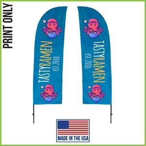 9ft Double Sided Premium Straight Flag - Graphic Only - Made in the USA