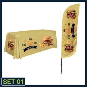SET 1 | 6ft Standard Throw + 10ft Double Sided Feather Flag w/ Spike Base | Made in the USA
