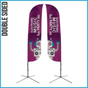 13' Feather Flag - Double Sided w/Chrome X Base (Large) - Made in the USA