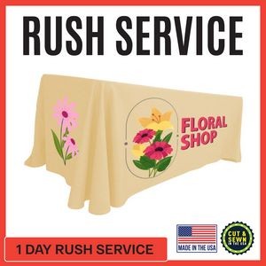 Premium | (One Day RUSH SERVICE) 8ft x 30"T x 29"H Standard Table Throw - Made in the USA