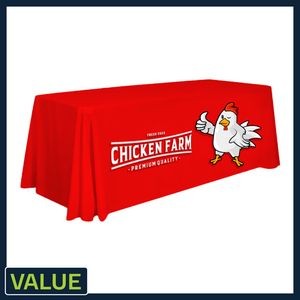 Value - 6 ft. x 30"Top x 29"H - 4 Sided Standard Table Throw (FRONT PRINT ONLY) Dye Sublimation