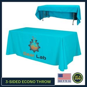 8ft x 30"T x 29"H - 3 Sided Economy Table Throws - Dye Sublimation - Made in the USA