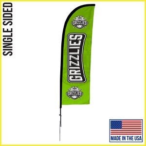 (Large Qty) 10ft Single Sided Premium Straight Flag with Spike Base - Made in the USA