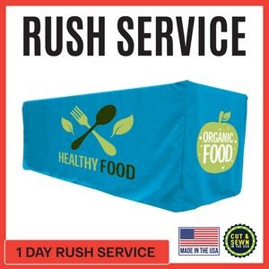Premium | (One Day RUSH SERVICE) 8ft x 30"T x 29"H Fitted Table Throw - Made in the USA