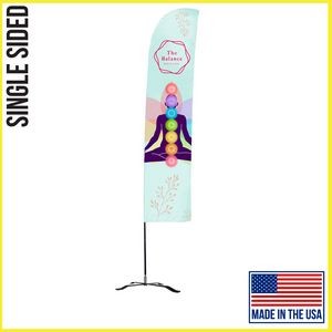 13ft Single Sided Premium Straight Flag with Black X Base - Made in the USA