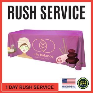 Premium | (One Day RUSH SERVICE) 6ft x 30"T x 29"H Standard Table Throw - Made in the USA