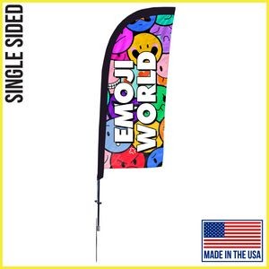 7ft Single Sided Premium Straight Flag with Spike Base - Made in the USA