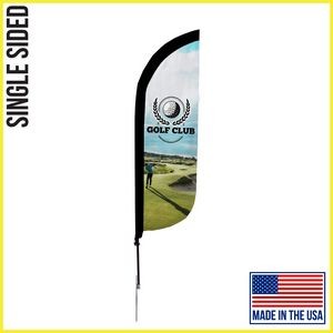 7ft Single Sided Standard Feather Flag with Spike Base & Carry Bag - Made in the USA