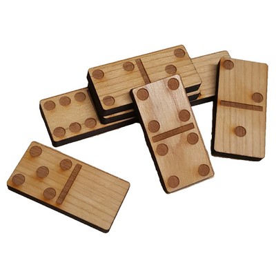 1" x 2" - Hardwood Game - Wooden Dominoes