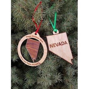 3.5" - Nevada Customizable Hardwood Ornaments