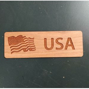 2" x 6" Waving American Flag Hardwood Bookmarks