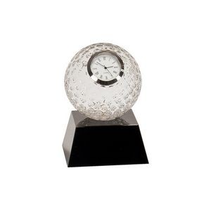 5" Crystal Golf Ball Clock with Black Base