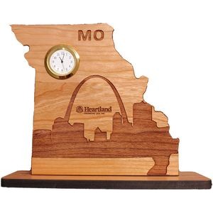 6" x 8" - Missouri Hardwood Desktop Clocks