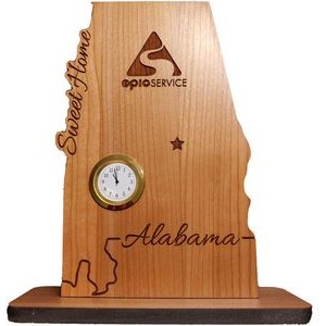 6" x 8" - Alabama Hardwood Desktop Clocks