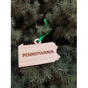 3.5" - Pennsylvania Customizable Hardwood Ornaments