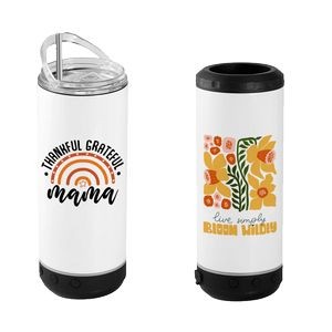 16 oz Double Wall Insulated Beverage Holder with Speaker