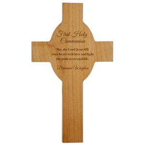 8" x 13.625" - Wood Cross with Oval Center