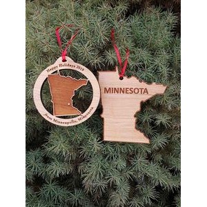 3.5" - Minnesota Customizable Hardwood Ornaments