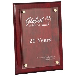 9" x 12" Floating Acrylic and Rosewood Finish Plaques