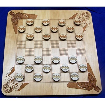 11" x 11" - Hardwood Game - Checkers Board and Pieces