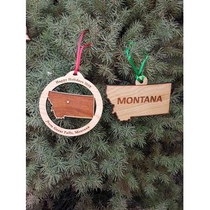 3.5" - Montana Customizable Hardwood Ornaments