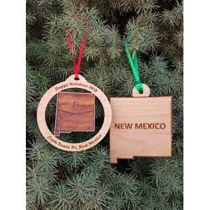 3.5" - New Mexico Customizable Hardwood Ornaments