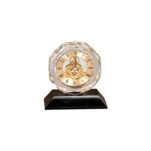 5.75" Crystal Clock with Black Base