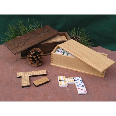 2" x 7" - Hardwood Game - Dominoes Set