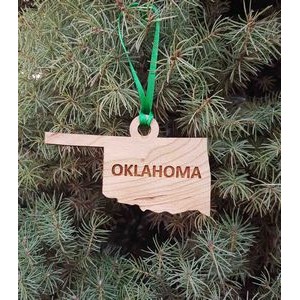 3.5" - Oklahoma Customizable Hardwood Ornaments