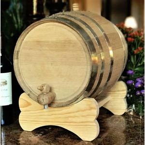 20 Liter Oak Wood Barrel with Steel Hoops