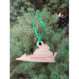3.5" - Virginia Customizable Hardwood Ornaments