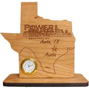 6" x 8" - Texas Hardwood Desktop Clocks