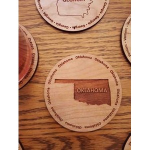3.5" - Oklahoma Hardwood Coasters