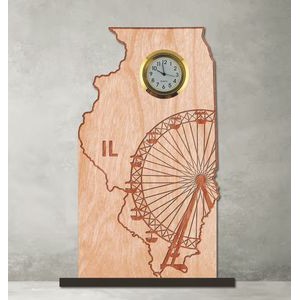 6" x 8" - Illinois Hardwood Desktop Clocks