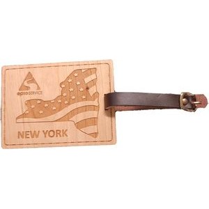 3" x 4" - New York Hardwood Luggage Tags