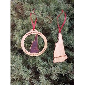 3.5" - New Hampshire Customizable Hardwood Ornaments