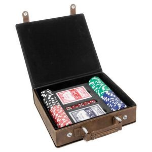 7.75" x 8.88" - Leatherette Box - Poker Set - Laser Engraved