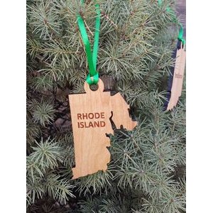 3.5" - Rhode Island Customizable Hardwood Ornaments