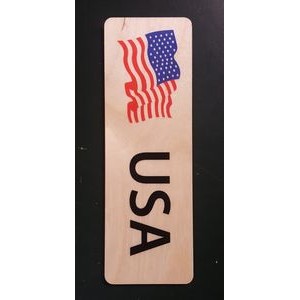 2" x 6" - Waving American Flag Hardwood Bookmarks