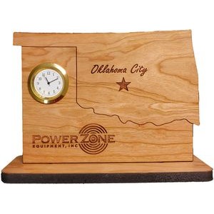 6" x 8" - Oklahoma Hardwood Desktop Clocks